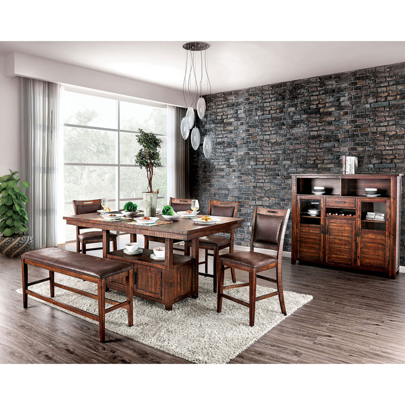 Millwood Pines Ryant 6 Piece Counter Height Solid Wood Dining Set Wayfair